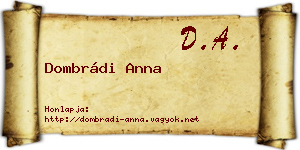 Dombrádi Anna névjegykártya