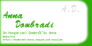 anna dombradi business card